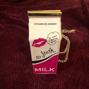 Betsey Johnson milk carton purse